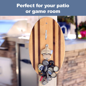 Hook and Ring Pro (Beach Stripes) with Bottle Opener and Magnetic Bottle Cap Catch